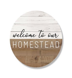 Welcome To Our Homestead Stripe Brown Circle